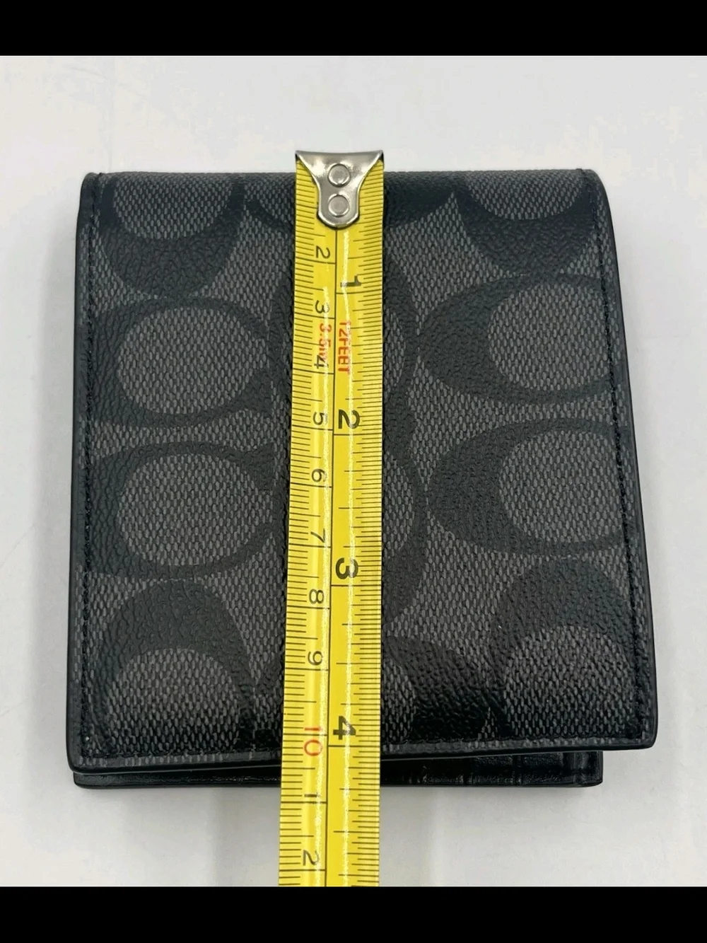 Coach Men’s Charcoal/Black Signature Canvas Bifold Wallet